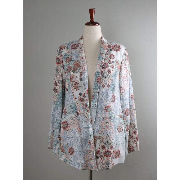 CHICO'S NWT $139 Moroccan Elegance Twill Jacket Top Size 2 US 12 / 14 / Large - Picture 1 of 5